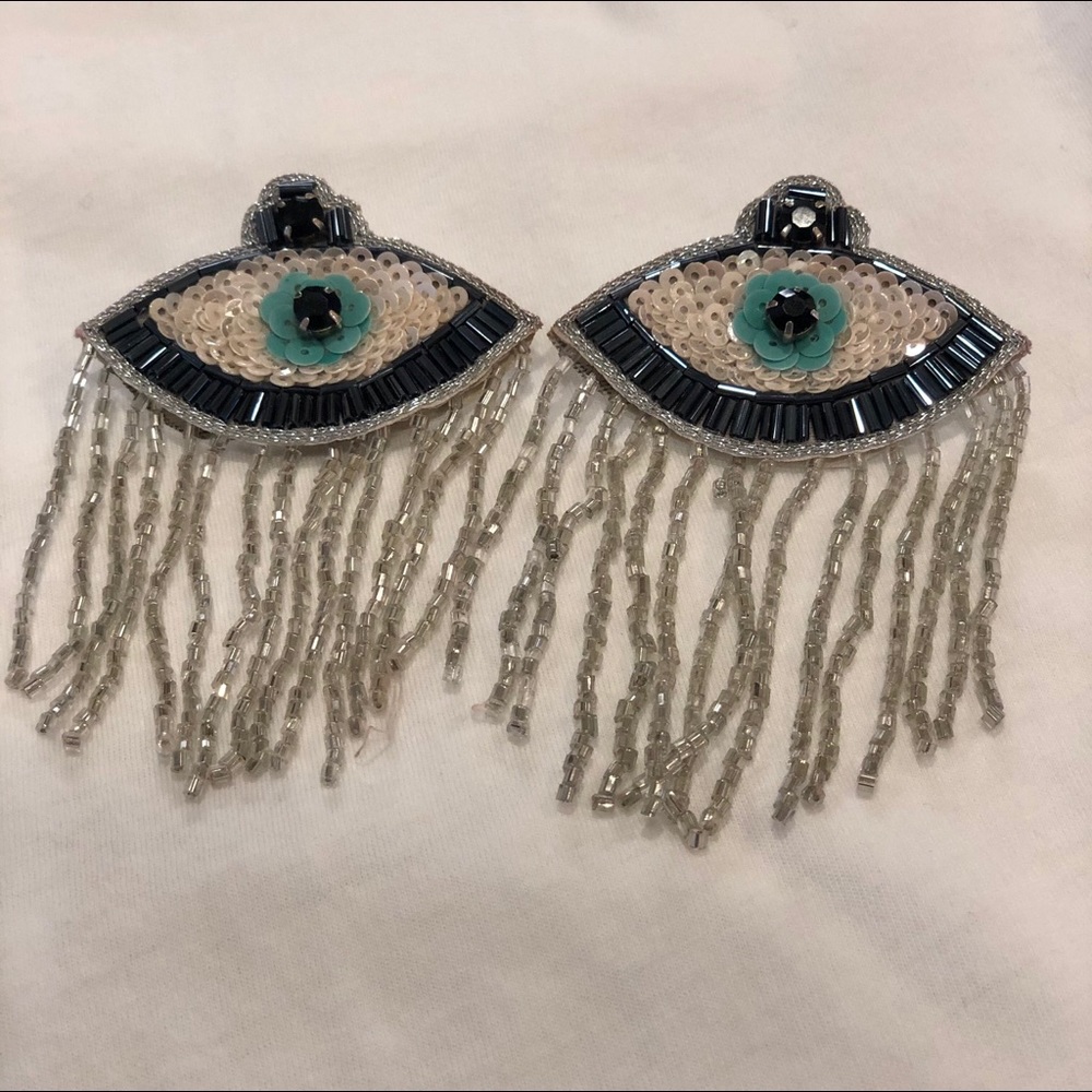 Beaded Eye Earrings